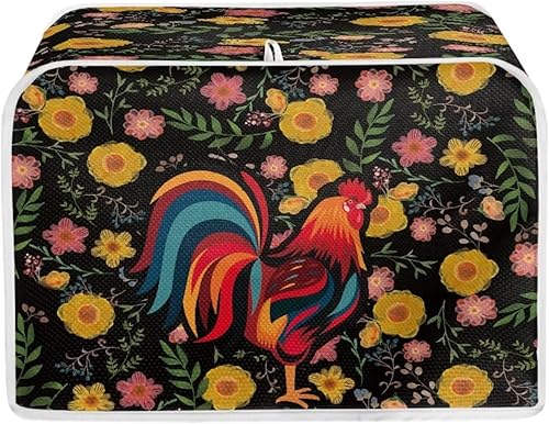 YEXIATODO Cool Rooster - Cubierta para tostadora de dos rebanadas para cocina, cubierta para tostadora de electrodomésticos pequeños, lavable y