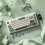 Redragon K681 Pro Wireless Mechanical Keyboard, Gasket Mounted RGB Gaming Keyboard with Volume Knob, MDA-Profile, Pre-Lubed Linear Switches, 81 Keys 75% Tri-Mode Hot Swappable for PC/Xbox/PS (Matcha)