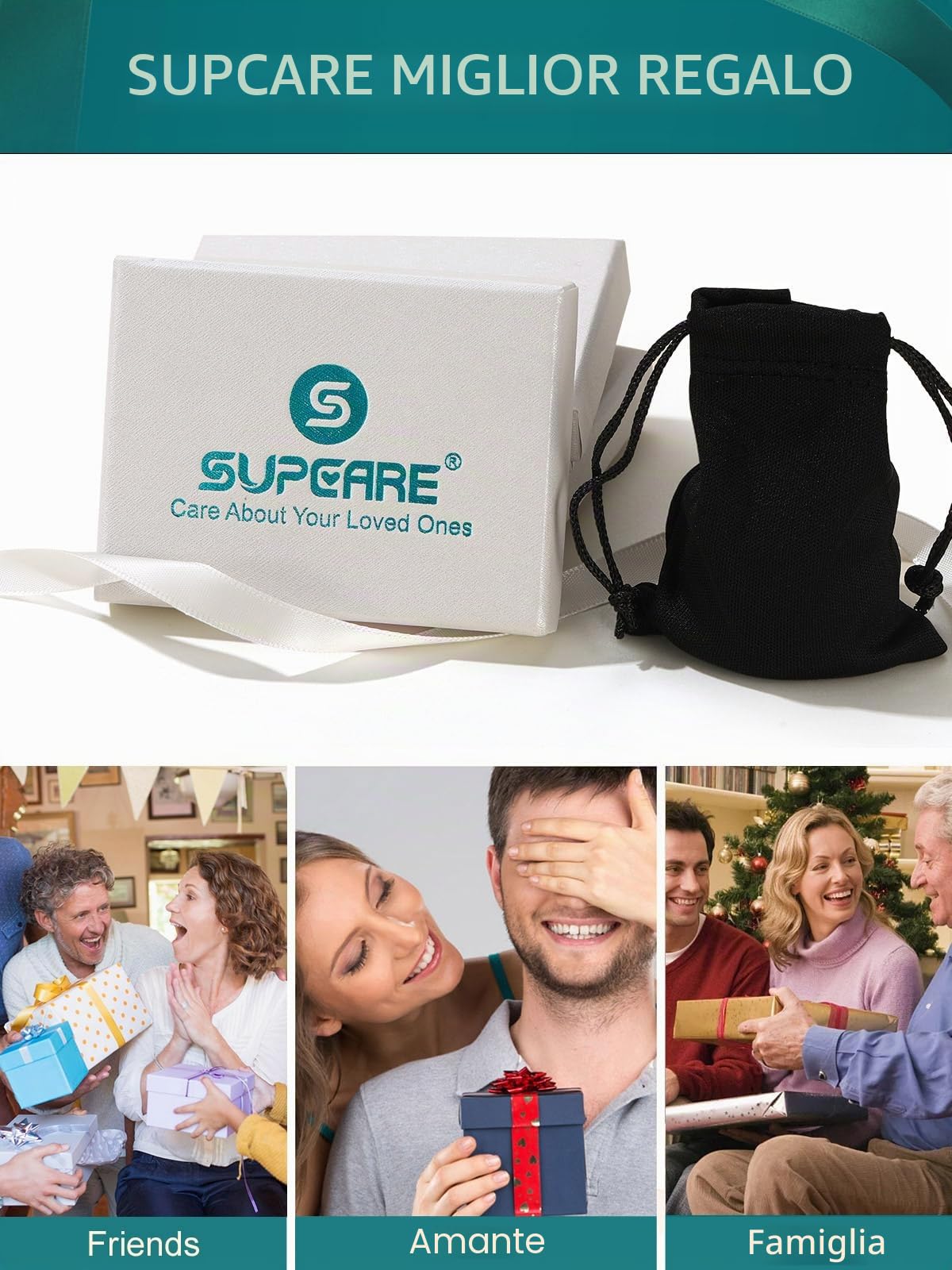 Supcare Cuore Collana con Foto Personalizzata, Argento/Oro/Oro Rosa Collana Donna con Medaglione, 12 Stili Foto Collana Portafoto Locket, Idee Regalo Donna Ragazza Mamma