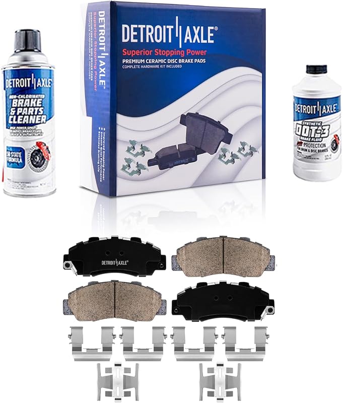 Pastilhas de freio dianteiras cerâmicas Detroit Axle P-503 para Acura, Honda e Isuzu – Kit com 2 pastilhas