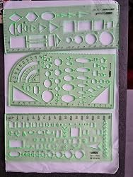 Lot De 4 Modèles De Mesure En Plastique Géométriques - Règles De Dessin Cercle, Hexagone, Carré, Triangle Pour École Et Bureau