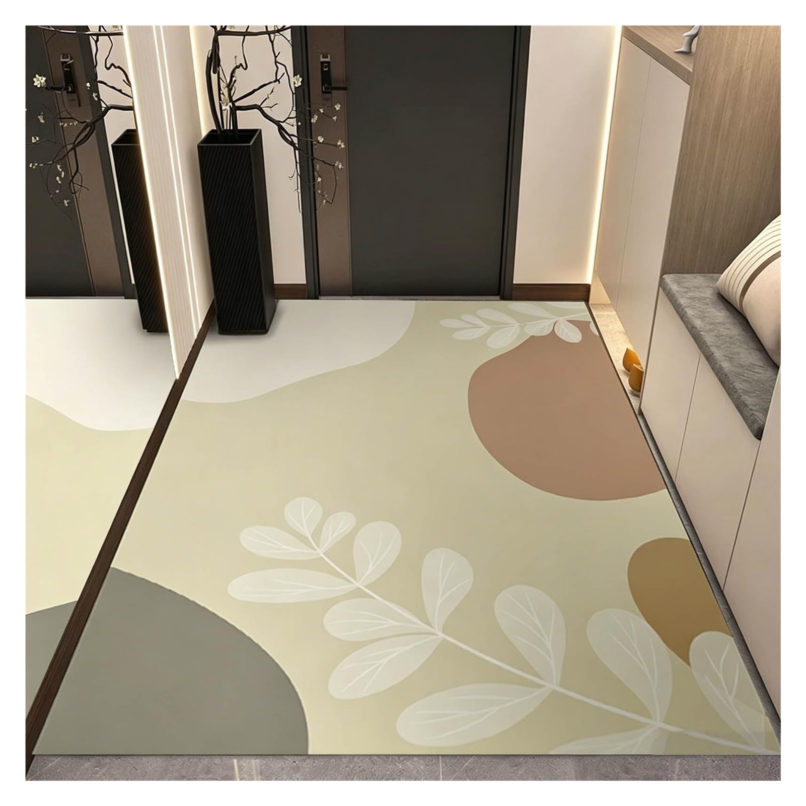Alfombra jardín de PVC WBBML transpirable para porche alfombra baño 80x120
