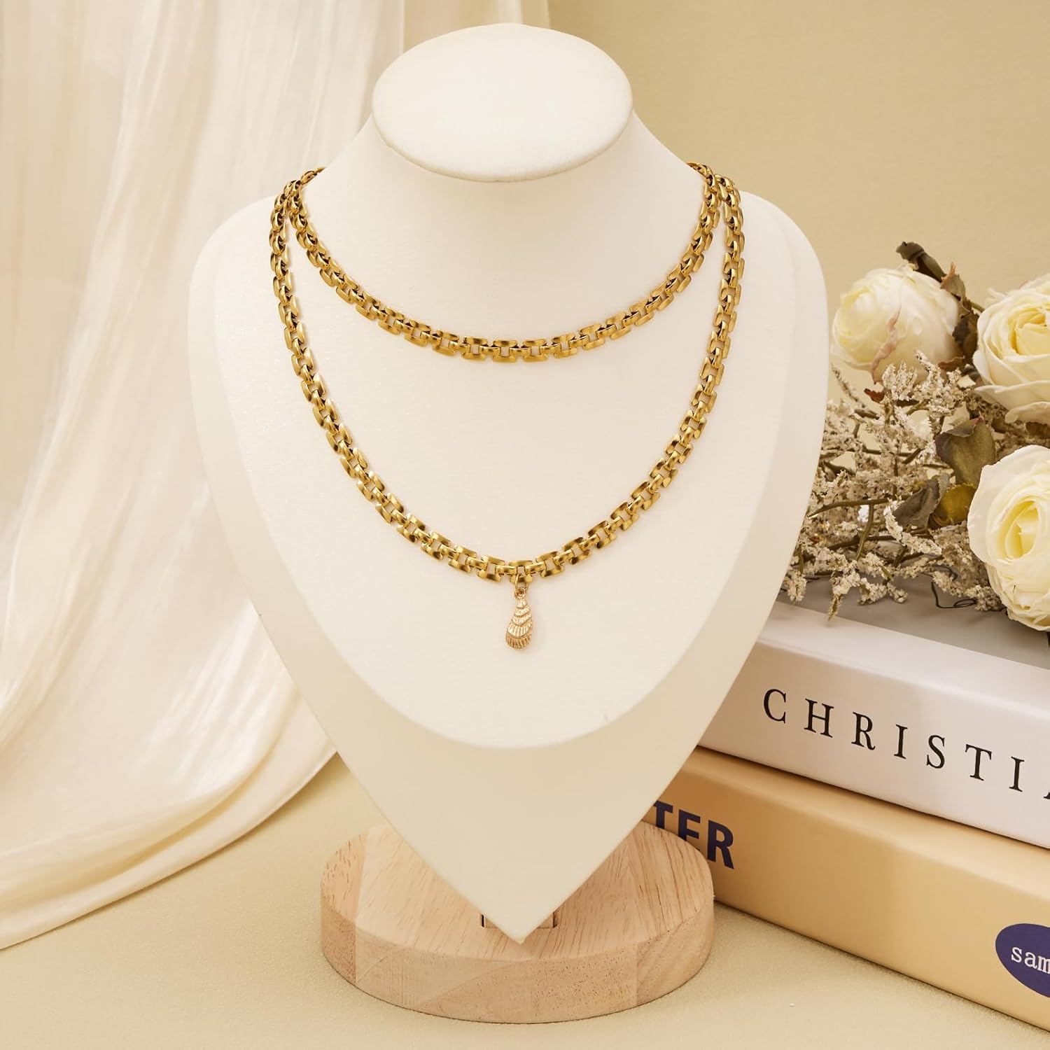 SMYHTGLIF 9.8 Feet Gold Chain for Jewelry Making Stainless Steel Chain Bulk Square Jewelry Making Findings