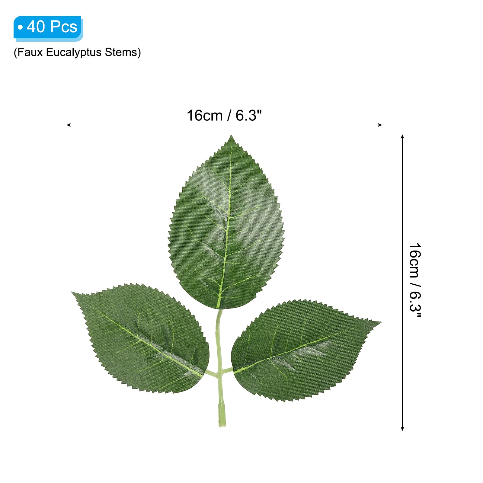 PATIKIL 6.3x6.3 Artificial Silk Rose Leaf - Image 2