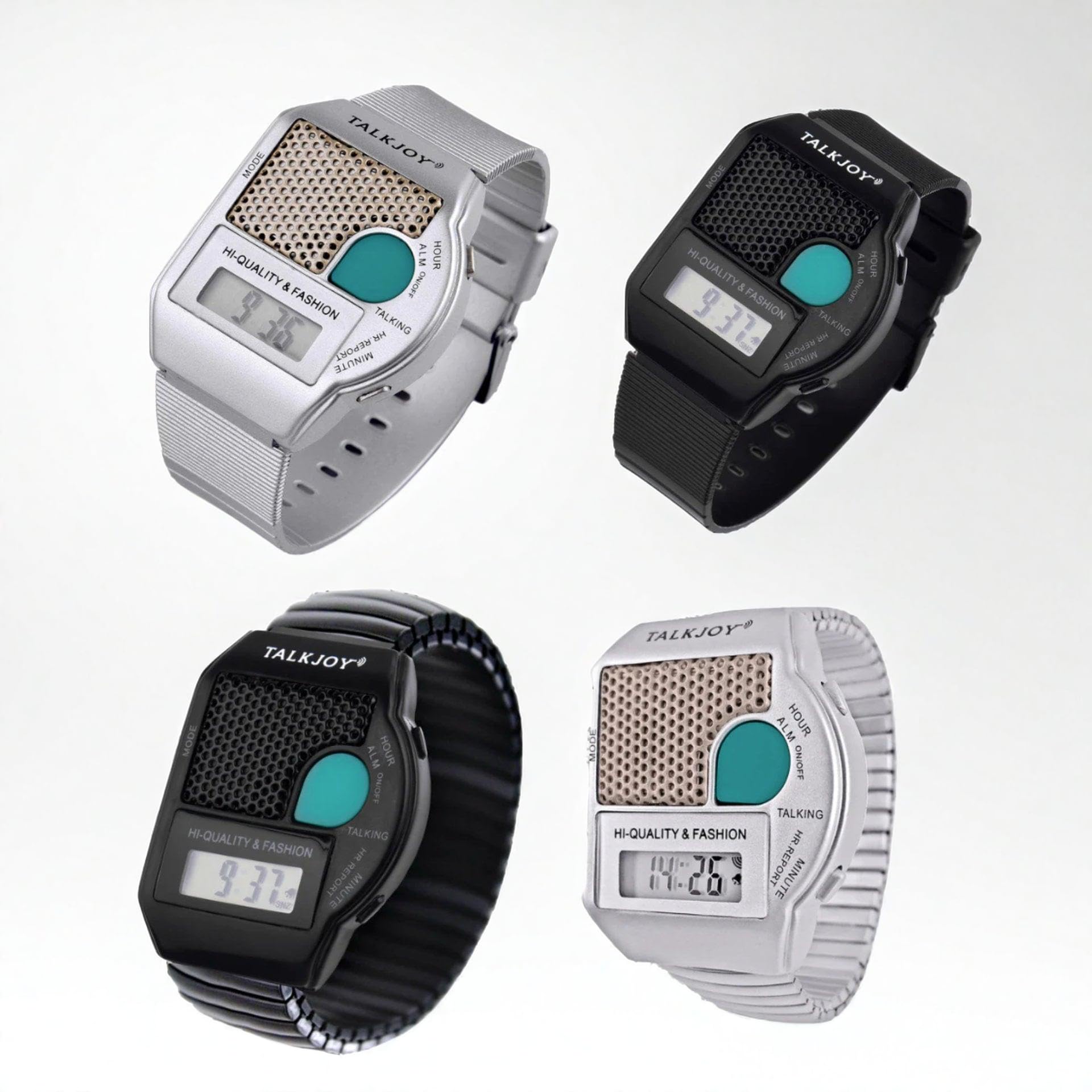 Orologio da polso parlante con funzione vocale, display digitale LCL, indicazione dell’ora, cronometro, sveglia, ideale per persone anziane e non vedenti (versione in lingua italiana non garantita)