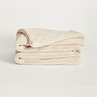 UnHide Lil’ Marsh - Faux Fur Blanket - Durable, Lightweight, Extra Soft Blanket - Machine Washable - Add a Layer of Softness to Any Bed, Couch, or Reading Chair - Beige Bear, Small (50” x 60”)