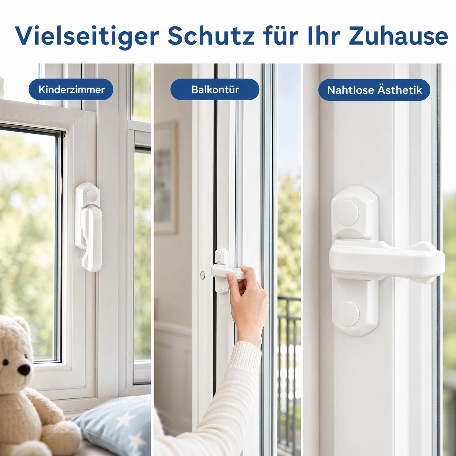 8 unidades de cierres de ventana antirrobo, cerradura de ventana de aleación de aluminio, cerrojo para ventanas de madera y UPVC, protección antirrobo, seguridad para ventanas, 45 mm x 18 mm, color