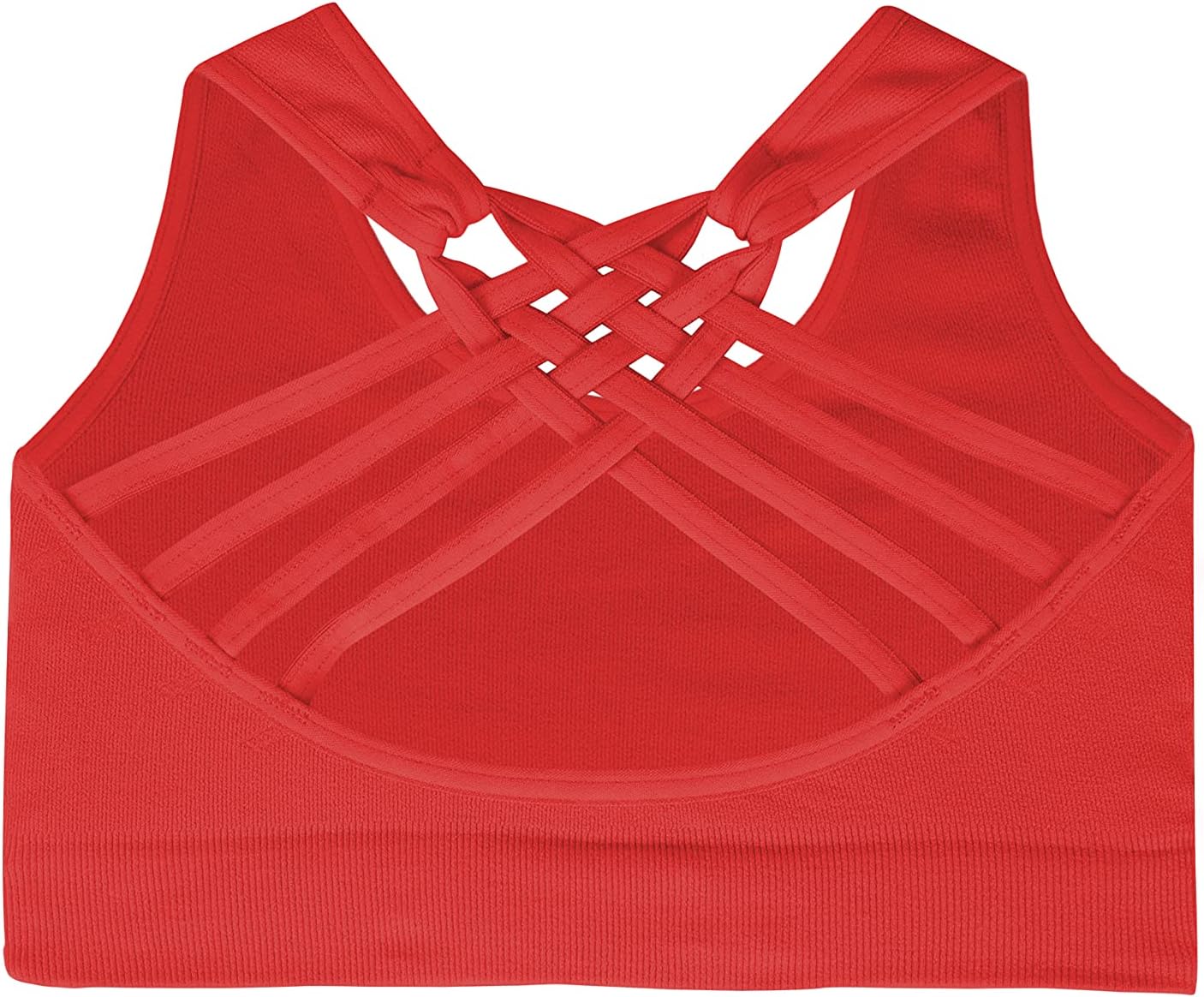 Kurve Girl’s Seamless Strappy Back Stretchy Crop Undershirt Bra, Made in USA