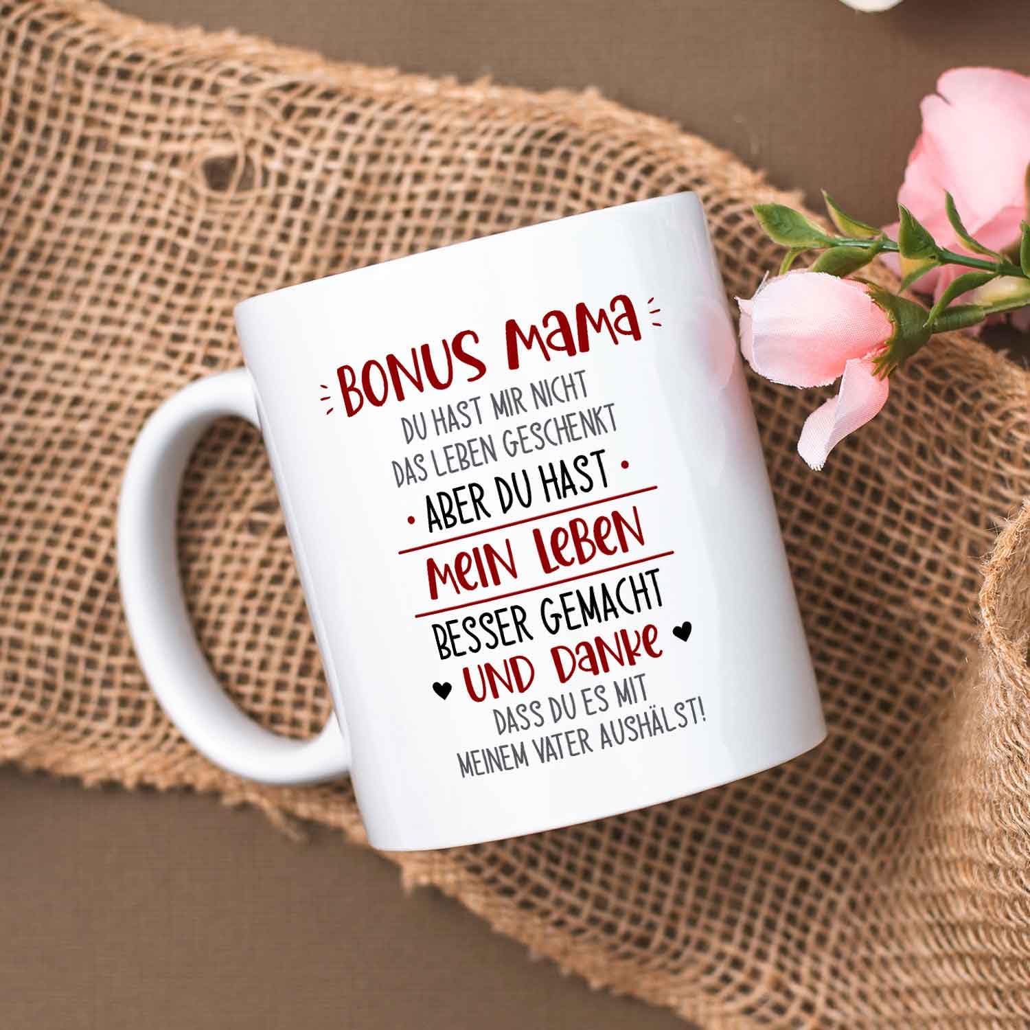 Pagma Tazza Con Scritta 'Bonus Mama' - Idea Regalo Per La Mamma, 330 Ml, Lavabile In Lavastoviglie E Microonde, Stampata In Germania - 4
