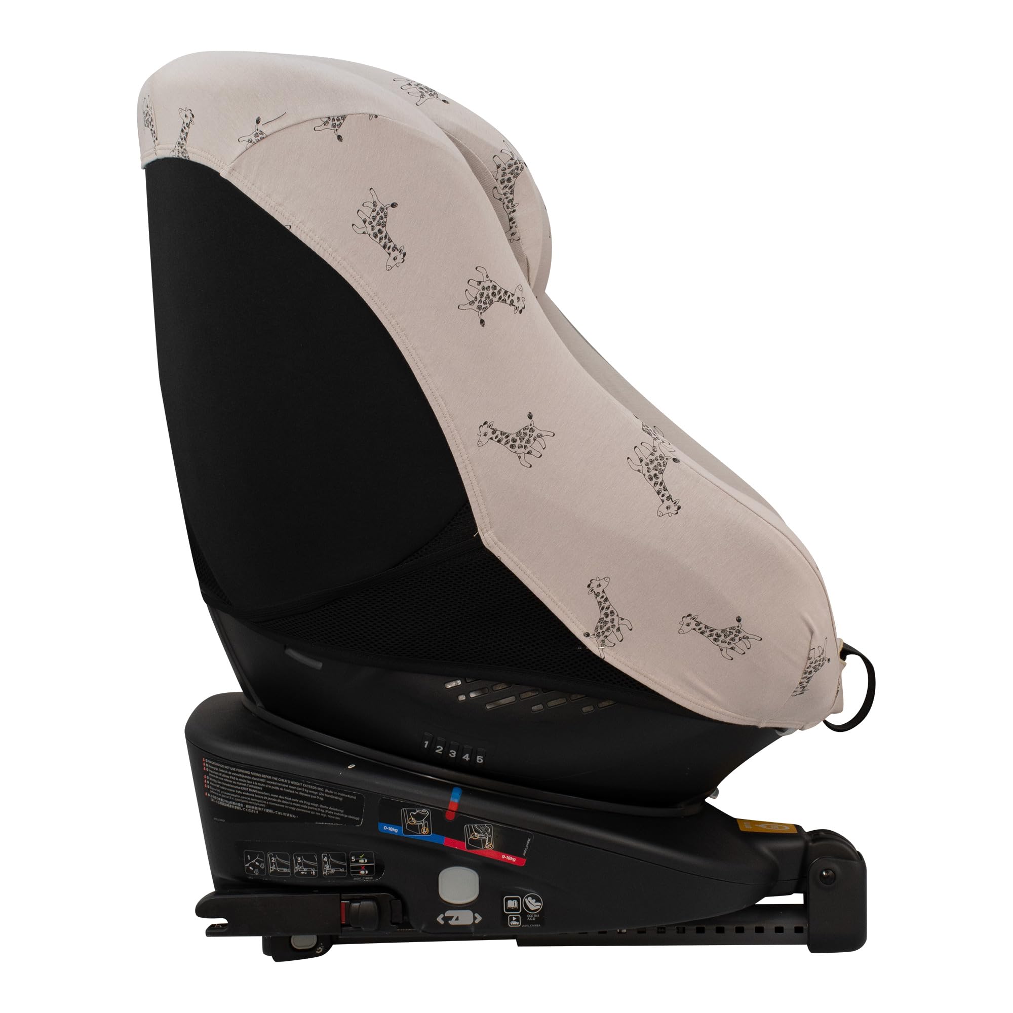 JYOKO KIDS Rivestimento per seggiolino auto in cotone compatibile con Joie Spin 360, Nuna Rebl (Giraffe)