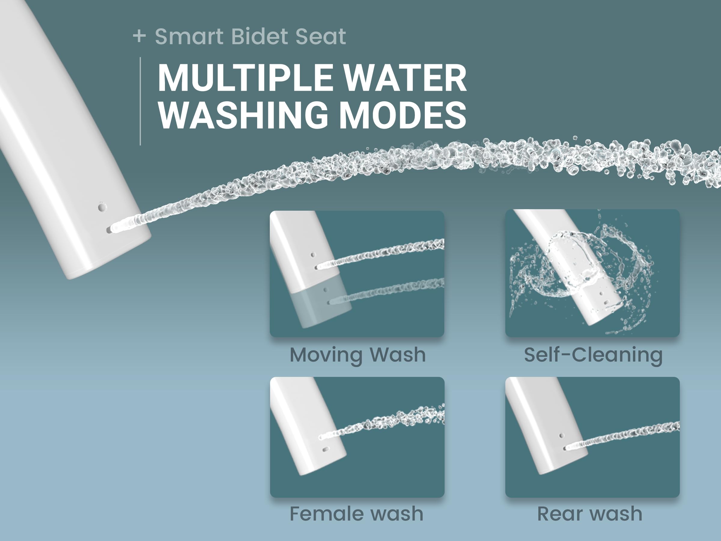 MEJE #001U – inteligentny bidet do rozszerzonej toalety ze wskaźnikiem temperatury, podgrzewaną deską sedesową, automatycznym otwieraniem i zamykaniem, funkcją mycia sterowaną temperaturą (biały)