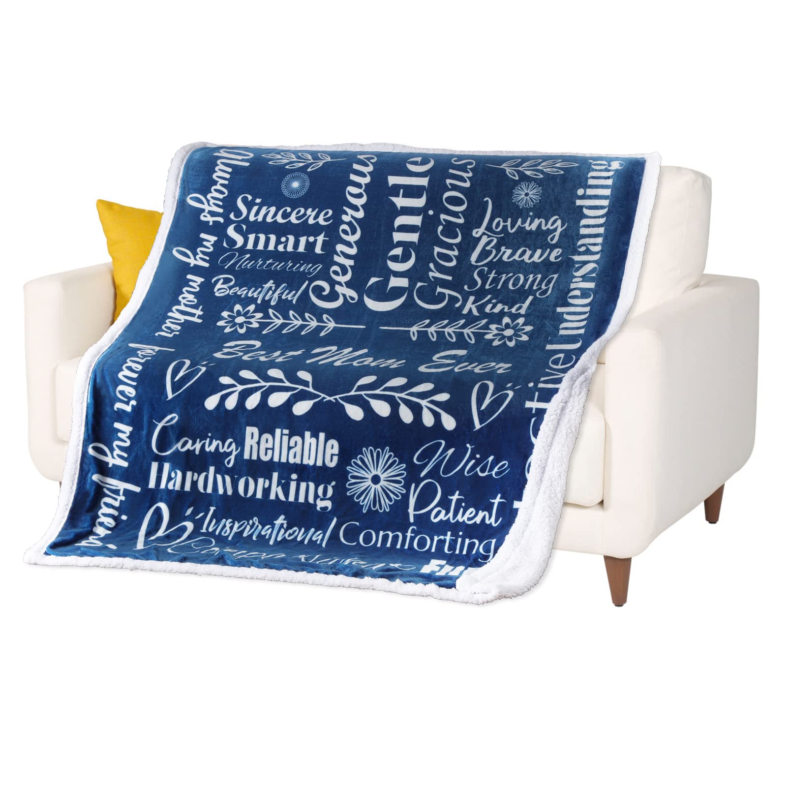 mami home I Love You Mom Blanket – Meaningful Mom Blanket, Mother’s Day Present Ideas, 60x50 (Sherpa, Blue) - Mom Birthday Gifts, Mothers Day Blanket Gifts, Mom Gifts from Daughters