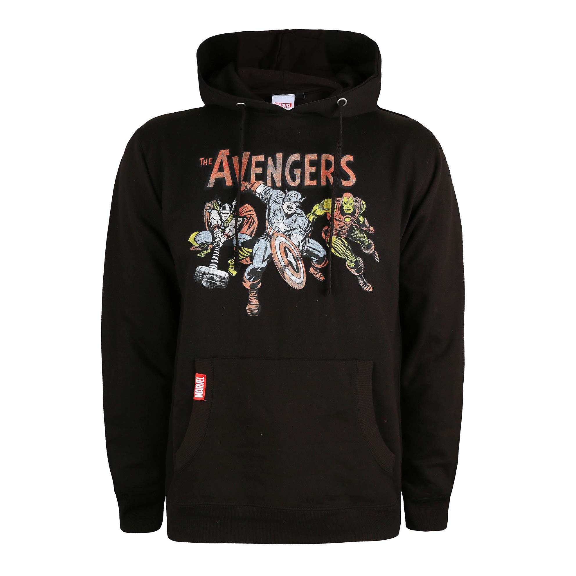 Marvel Comics Men's Vintage Avengers Hoodie, Black, Medium