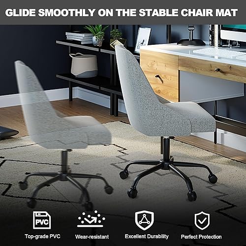 Miniatura 7 de Tapete para silla de alfombra, de pelo bajo a medio (14 de pulgada de grosor), protector de alfombra para silla de escritorio de oficina de juegos