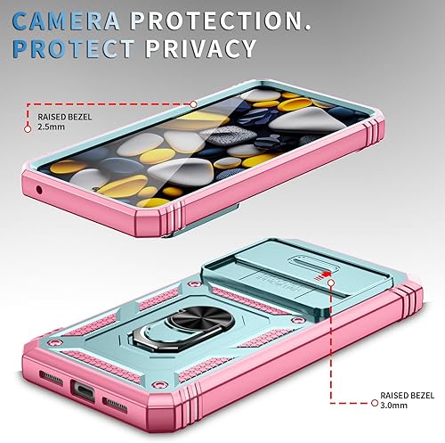 Miniatura 8 de Ysnzaq Funda bicolor para Google Pixel 8 Pro de 6.7 pulgadas, grado militar, a prueba de golpes, con función atril para Google Pixel 8 Pro MQ, verde