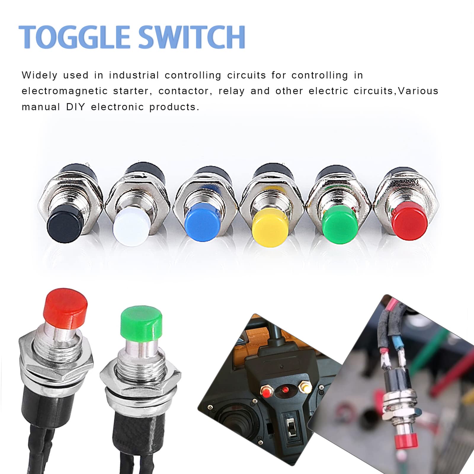 20 Pezzi Interruttori Pulsante Momentanei 7mm - Precablati, 2Pin, Nero Per DIY - Foto 8