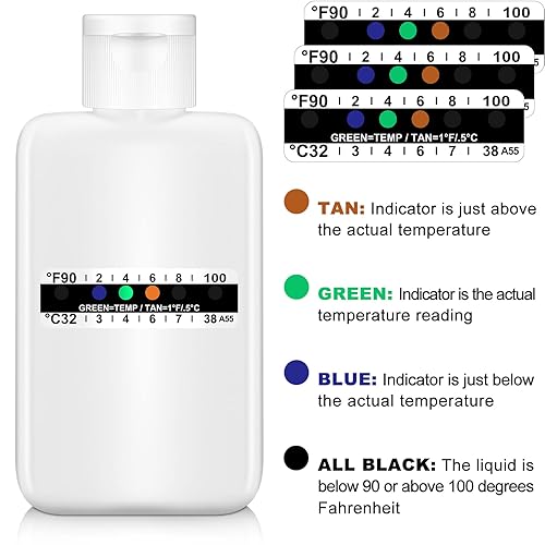 Vista 3 de Patelai El kit completo de prueba de orina de 12 piezas incluye 2 botellas de viaje portátiles translúcidas, 10 tiras adhesivas de prueba