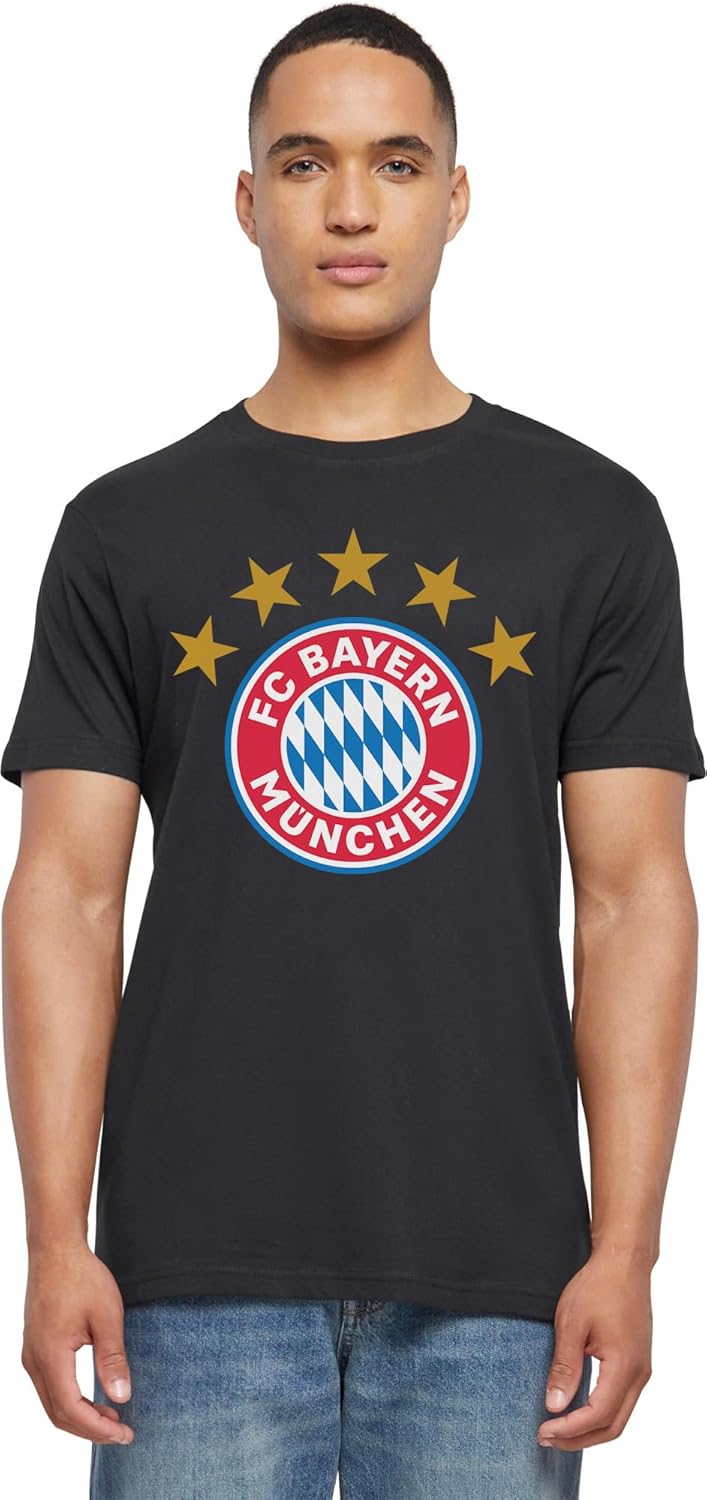 FC Bayern Munich Men's T-Shirt Seal & Stars Print Multiple Colors XS-3XL