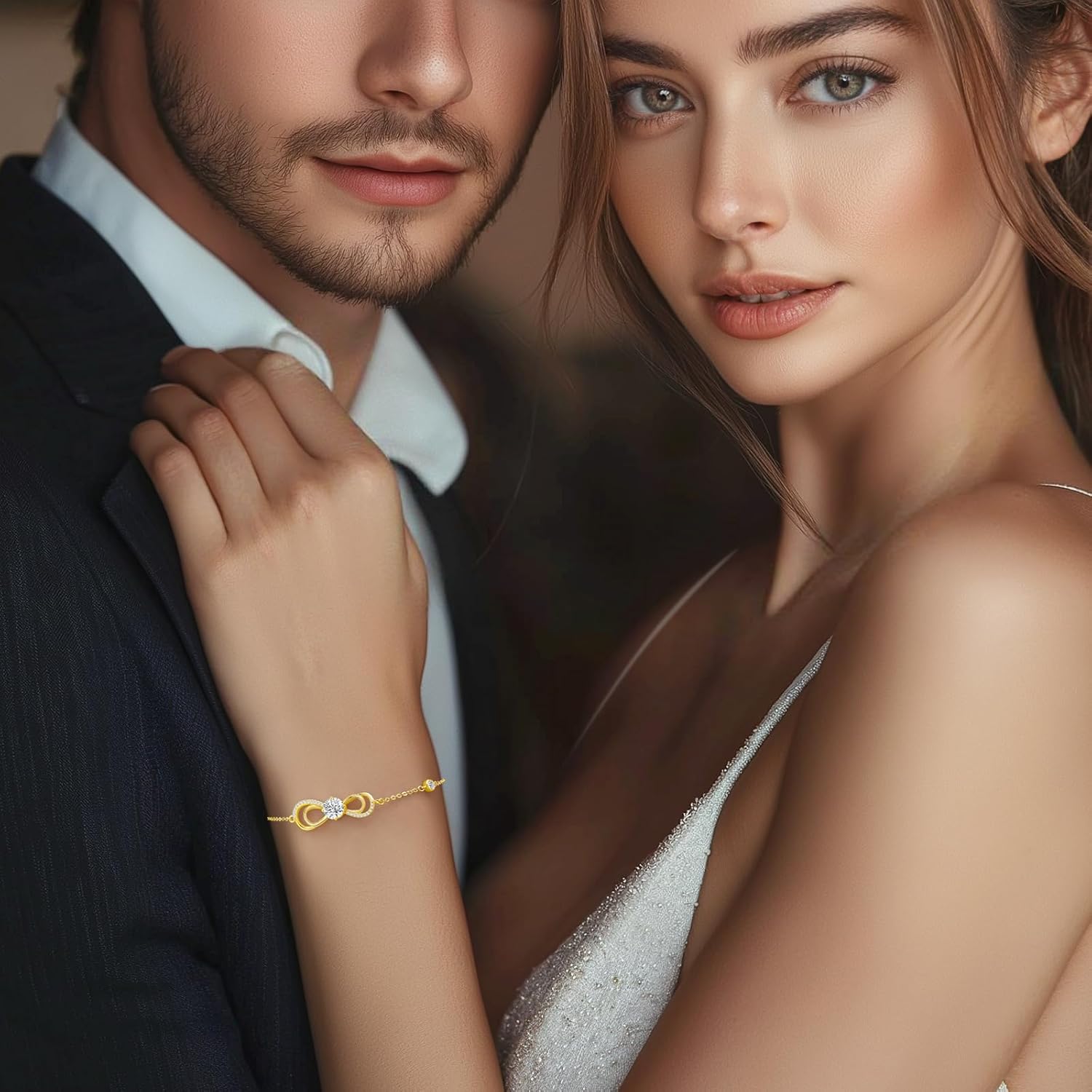 Seelove Moissanite Infinity Heart Bracelets for Women,925 Sterling Silver,18K Gold Plated,Adjustable Anniversary Birthday Fine Jewelry Gifts for Wife Her Mom