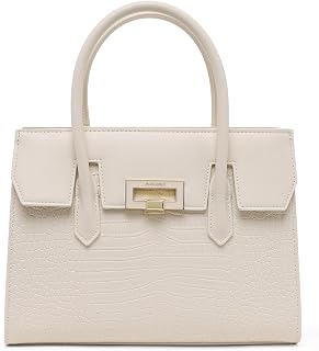 London Women's Camden Satchel Handbag|Dual Strap|Front and Back Snap Compartment|Croco Texture|Premium Metal Finish Handbag for Women