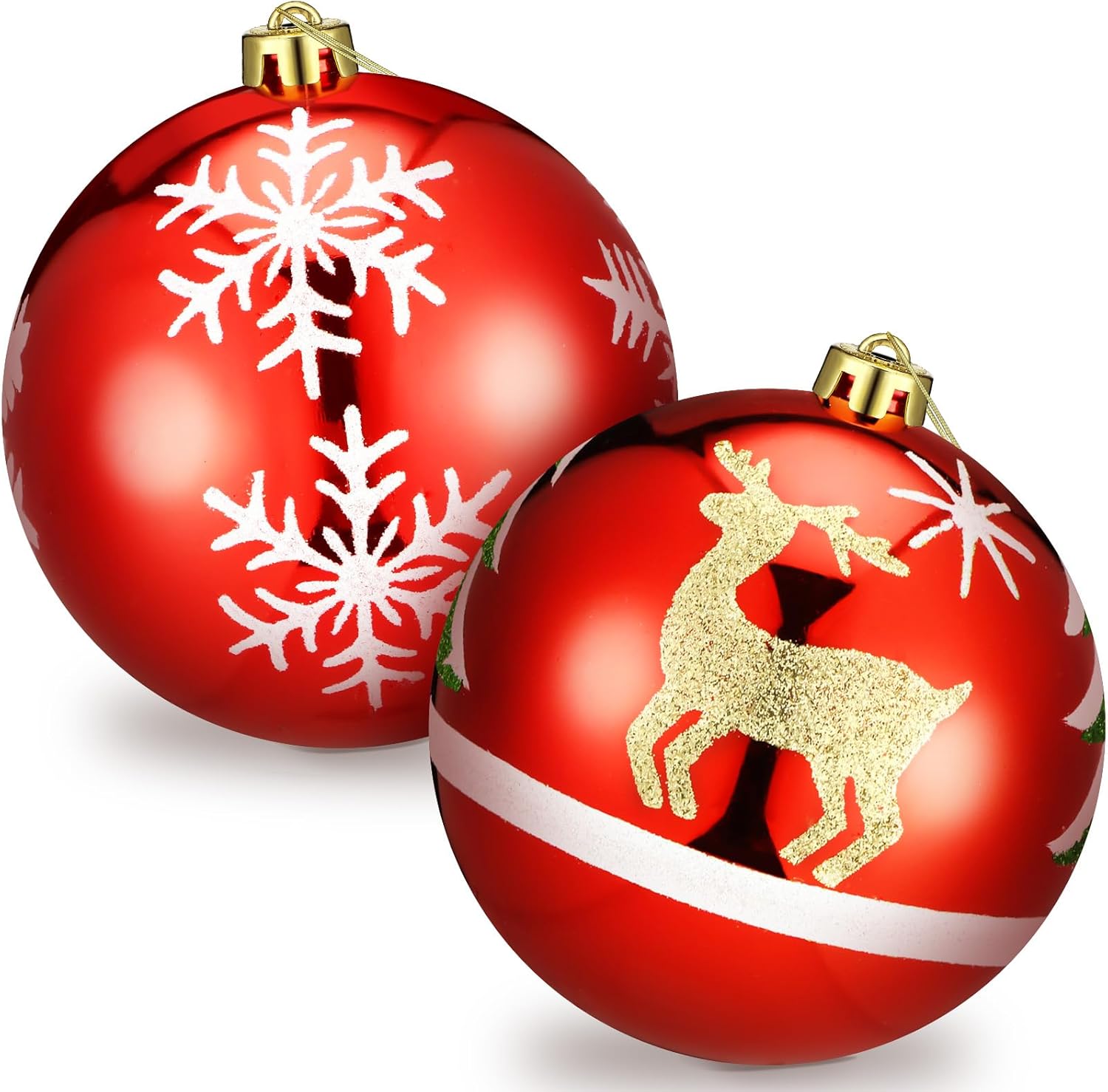 Liliful 2 Pcs 12 Inch Oversized Christmas Balls Plastic Large Christmas Tree