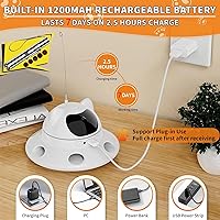 Vista 3 de 3-in-1 Cat Laser Toy & Interactive Automatic Motion-Activated Kitten Toy – 6 Holes Whack-A-Mole Feather & Moving Ambush Fun – USB Rechargeable