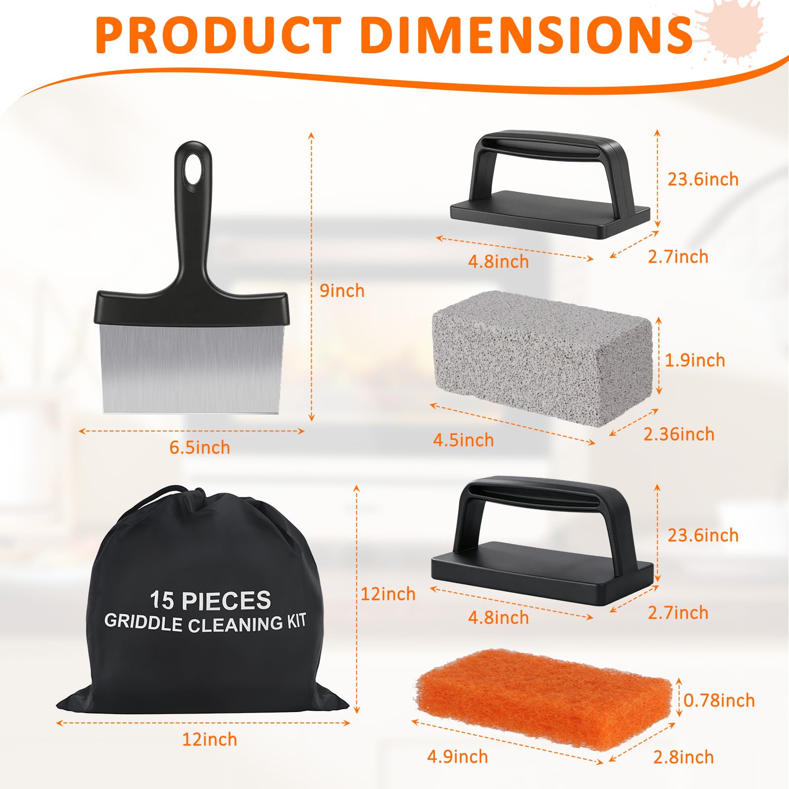 Blackstone Griddle Cleaning Kit - Easy Cleanup -2 Blackstone Griddle Cleaning Kit - Easy Cleanup -2