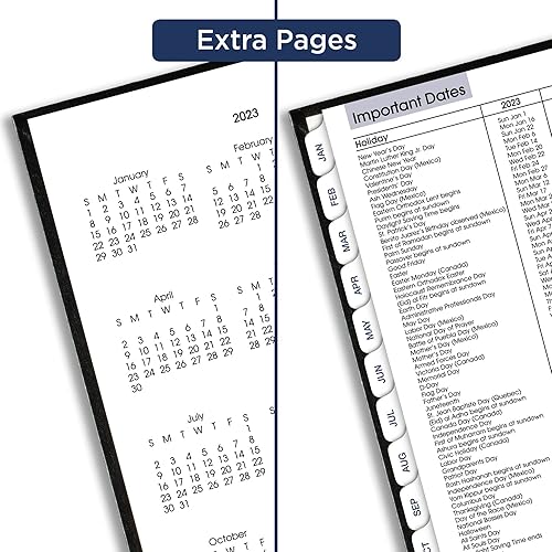 Miniatura 5 de AT-A-GLANCE - Agenda semanal y mensual 2023 DayMinder, 8 x 11 pulgadas, periodos de 15 minutos, grande, tapa dura, pestañas mensuales, color negro