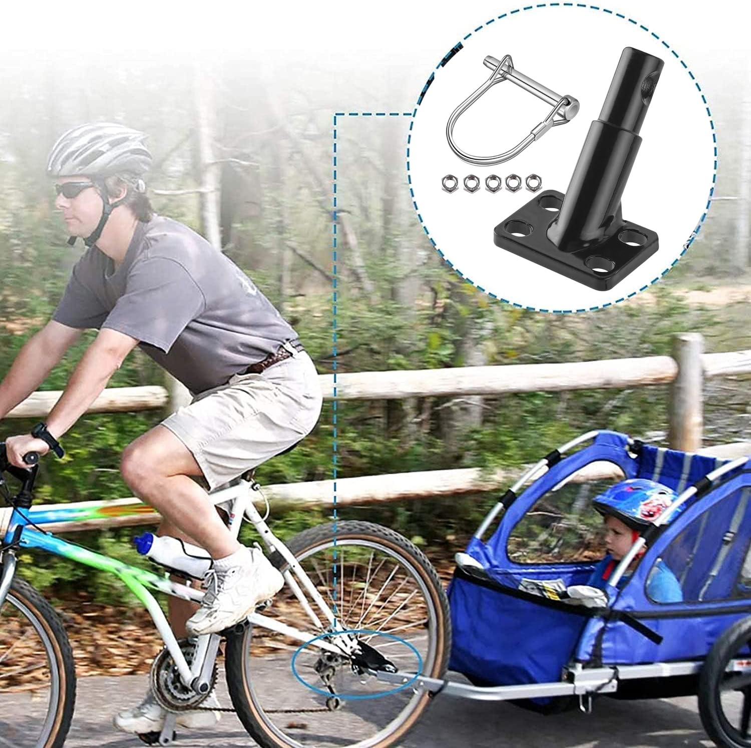 Fahrradanhänger Kupplung, Fahrrad Anhängerkupplung mit Sicherungsstift, Fahrrad Anhänger Koppler, Schnellkupplung für Fahrradanhänger, Universelle Steckkupplung mit 200 kg