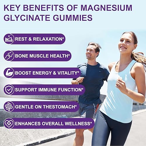 Miniatura 2 de Gomitas de glicinato de magnesio 700 mg, con L-treonato de magnesio 300 mg, 60 gomitas veganas, sin OMG, sin gluten y azúcar (60 unidades (paquete