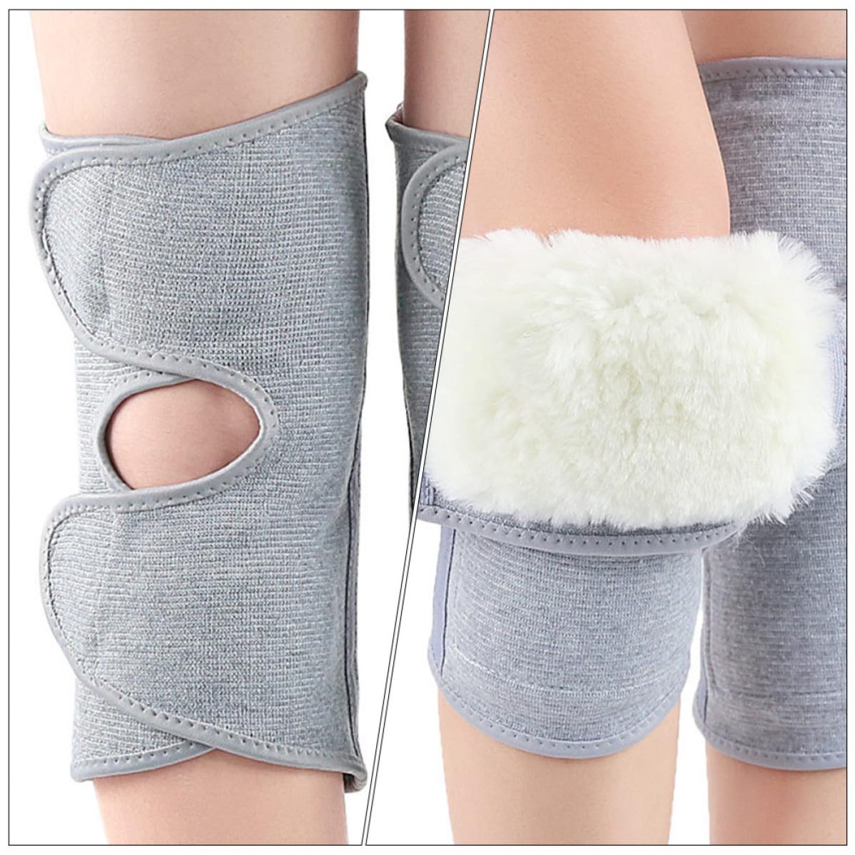 Abaodam Warme Beinstulpe Knieschutz aus Wolle und Latex für Winter