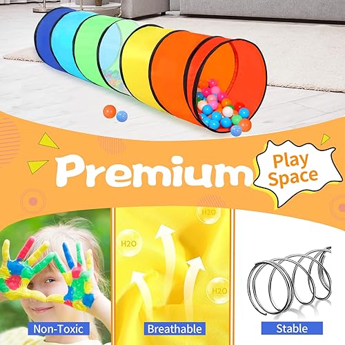 Miniatura 5 de GeerWest Túnel para niños pequeños para niños, juguete de túnel desplegable para niños y perros, juego en interiores y exteriores, regalos para