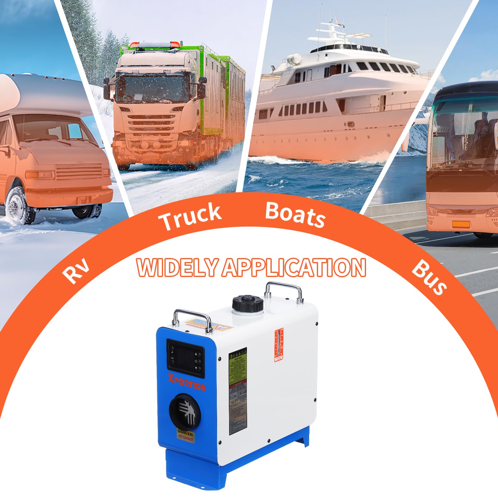 Calentador diesel 8,3KW, calentador de aire diesel integrado portátil azul, 12V/24V, mando a distancia y panel de control LCD para coches, camiones, autocaravanas, calefacción interior