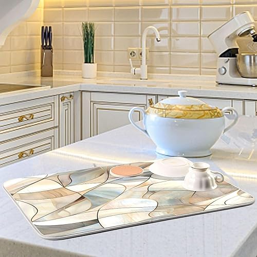 Vista 176 de Tapete de secado de platos de mariposas botánicas para encimera de cocina, almohadilla de secado de microfibra absorbente, grande, 18 x 24 pulgadas