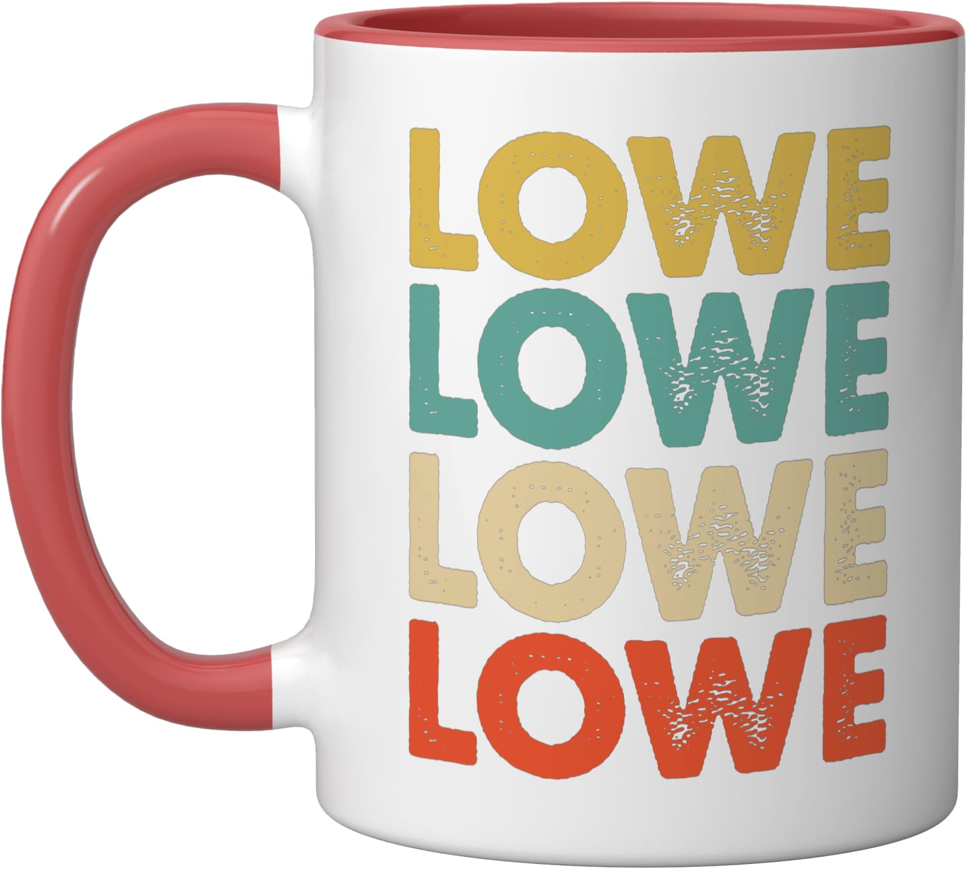 Lowe Name Ceramic Mug, Red/White