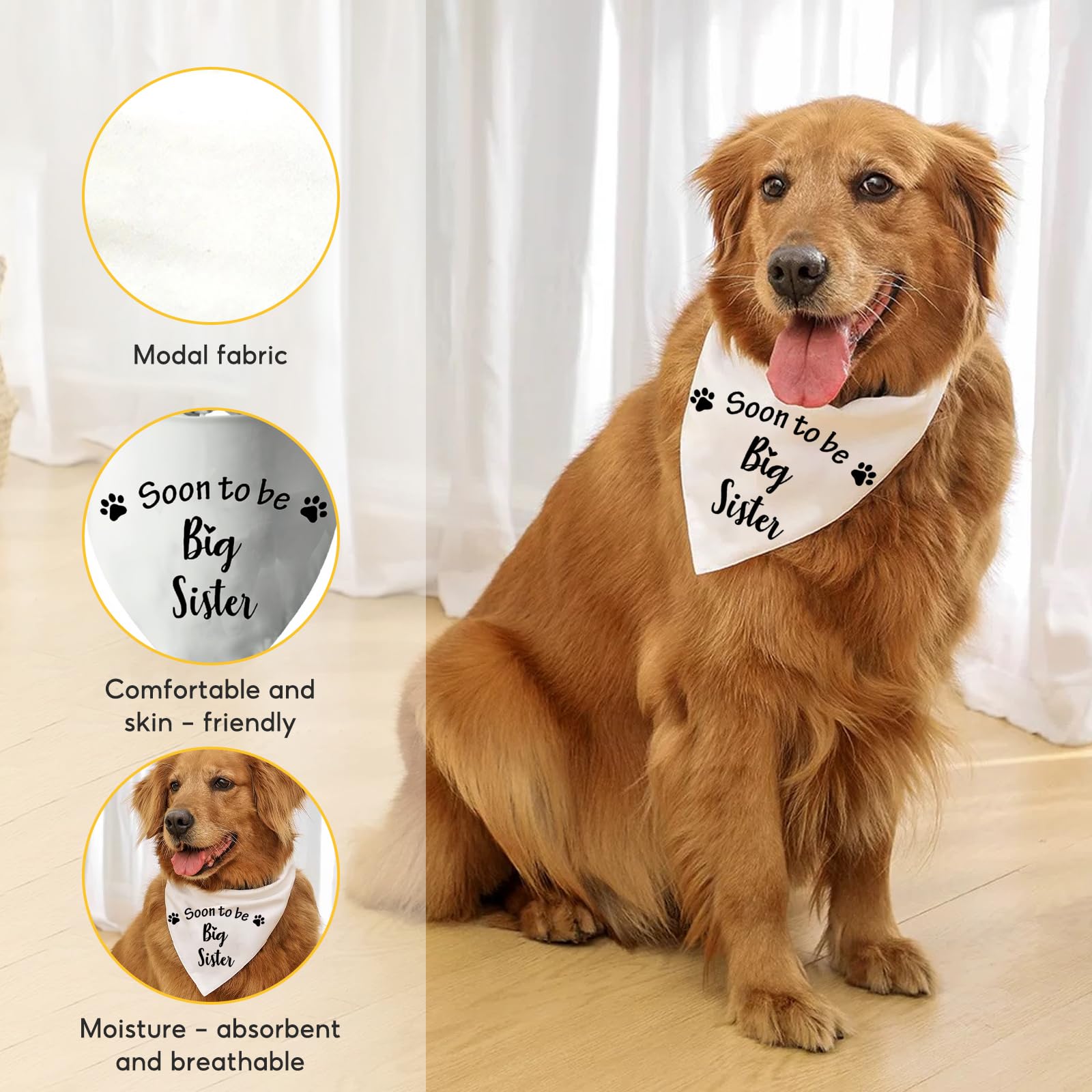 Bandana Bianca per Cani in Modale Triangolare 42x42x62 cm