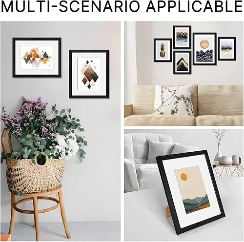 Vista 48 de Portarretratos de 5 x 7 pulgadas con paspartú, marco de fotos de madera de roble macizo, marco de 5 x 7 pulgadas con paspartú de 4 x 6 pulgadas