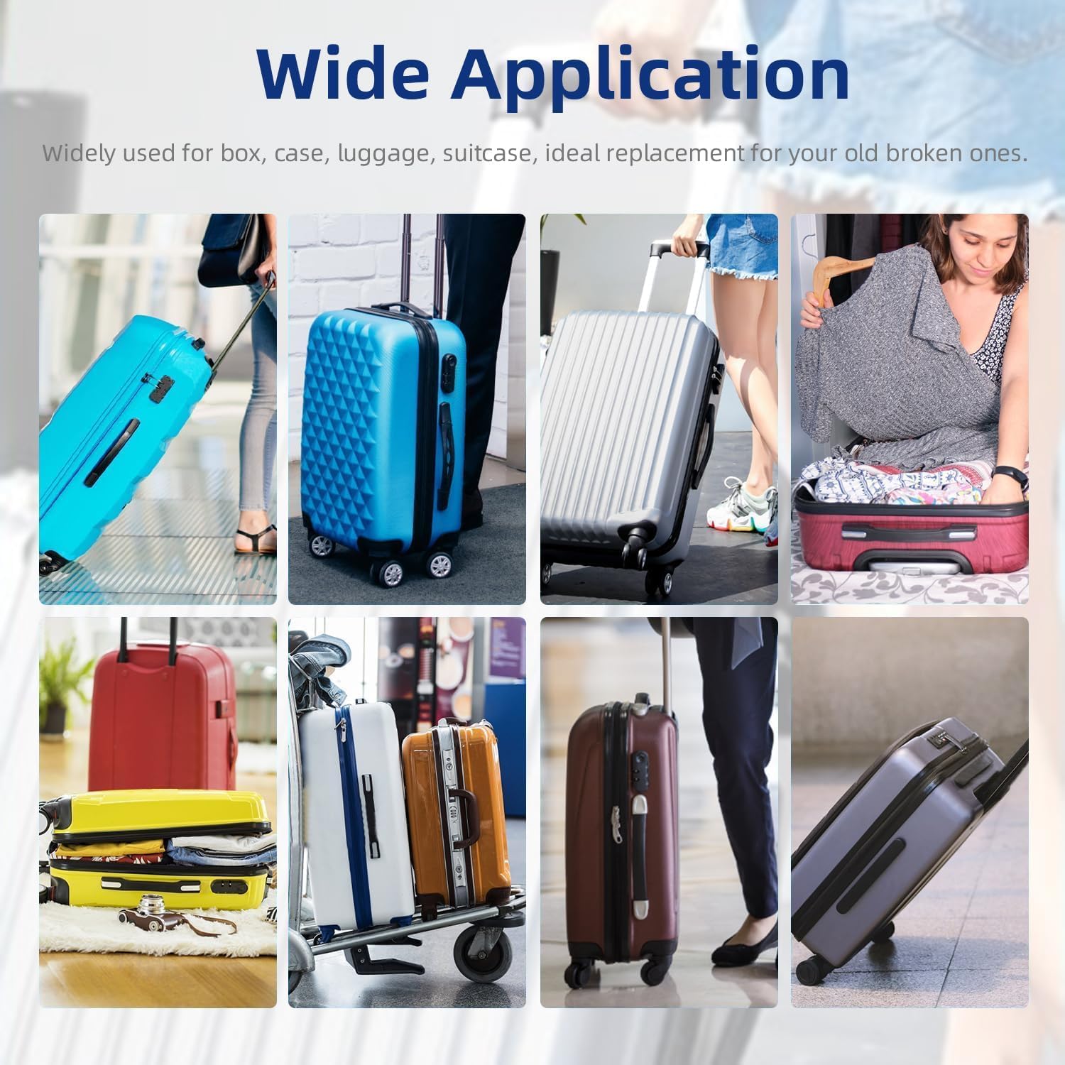 2Pcs Luggage Handle 9.06" x 0.98" (L x W) Plastic Pull Handle Grip Replacement 230mm x 25mm for Luggage Suitcase Box Black Tone