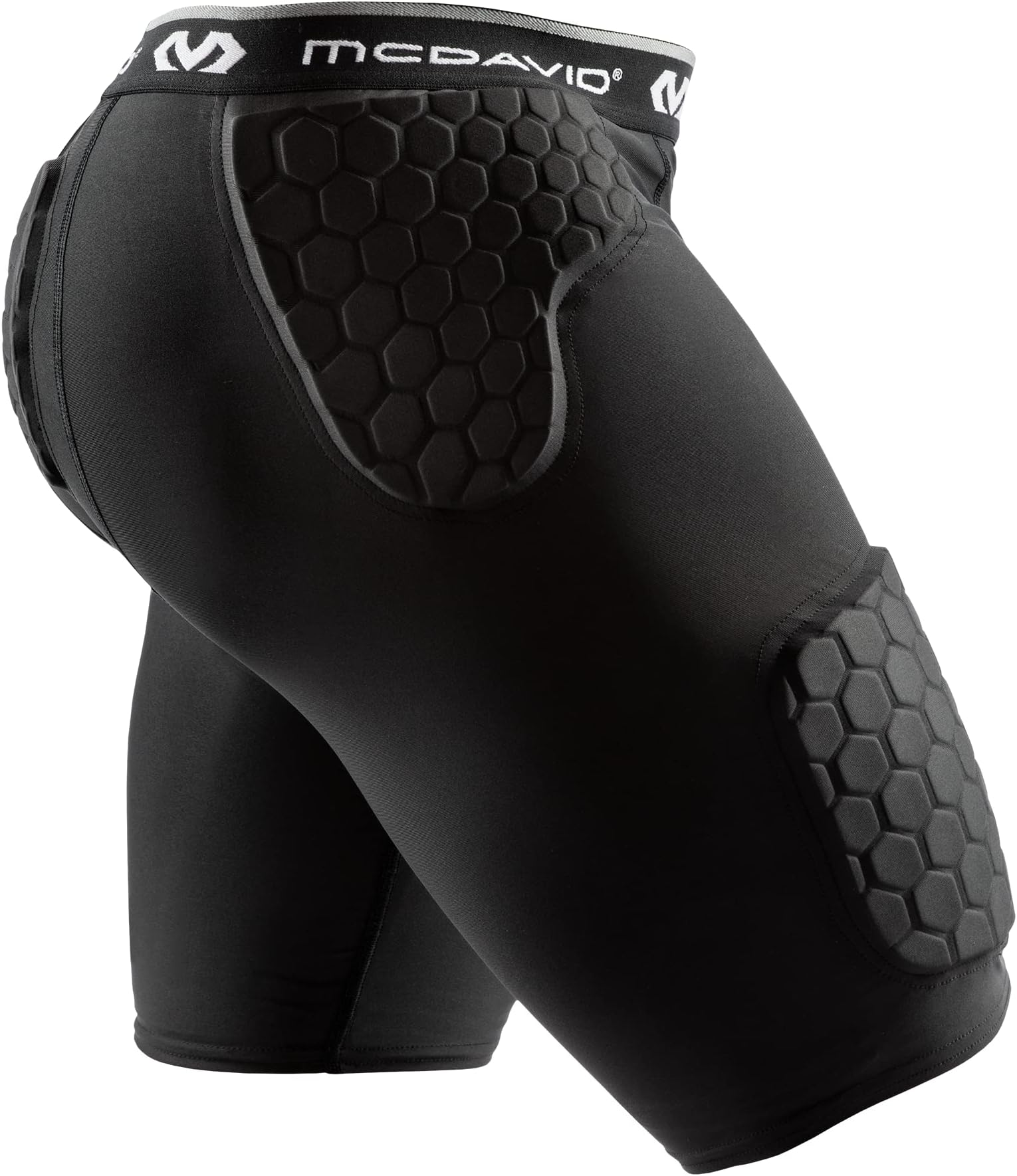 McDavid Padded Compression Shorts with HEX Pads. Dual-Density Thudd Tights with Hip, Tailbone, Thigh Padding. For Men and Women. With Cup Pocket