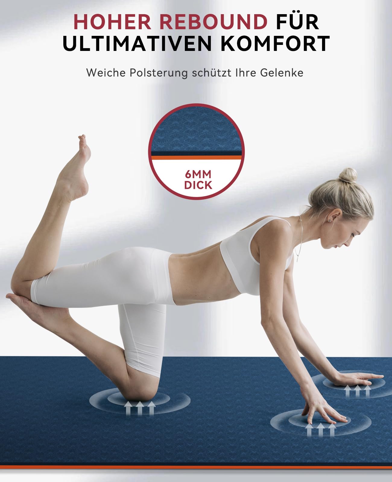 HAPBEAR Yogamatte XXL - 183cmx91cmx6mm Dicke, Extra Groß Rutschfest Breit Yoga Matte, Gymnastikmatte Sportmatte Fitnessmatte, TPE Matte Trainingsmatte, Inklusive Resistance Bands & Tragetasche