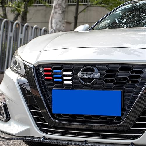 Miniatura 2 de ZiWen Nuevo estilo deportivo colorido parrilla delantera inserto ajuste para Nissan Altima 2019 2020 2021 (rojo, azul y blanco)