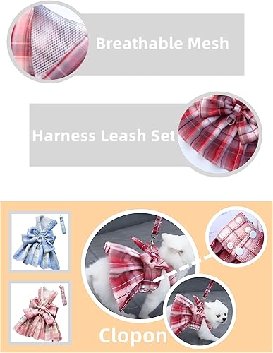 Miniatura 9 de Ropa para perros y niñas, ropa para gatos medianos, tutú para exteriores, arnés y correa, disfraz de fiesta, L
