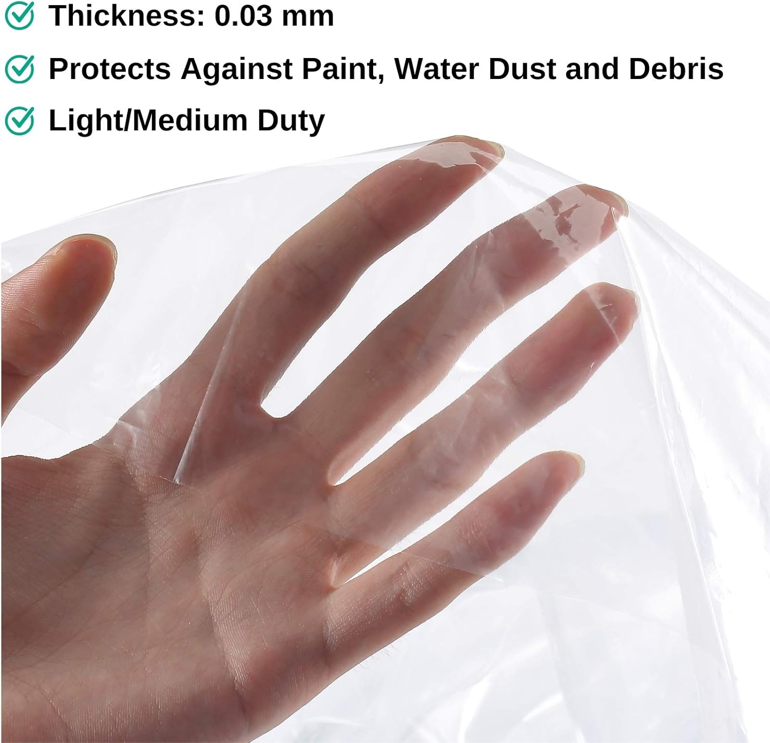 Bates- Plastic Drop Cloth, Drop Cloth 9x12, Plastic Cover, Clear Plastic Tarp, Plastic Tarp for Painting, Plastic Sheeting for Painting, Plastic Drop Cloths for Painting, Paint Plastic Drop Cloth - - 