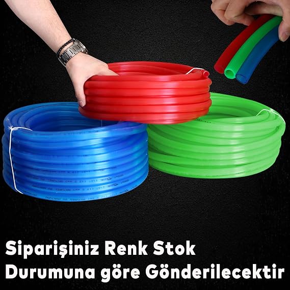 Badem10 Bahçe Çeşme Su Hortumu İç Çap 1/2 Naturel Silikonlu Sulama Araç Yıkama Hortum 30 Metre