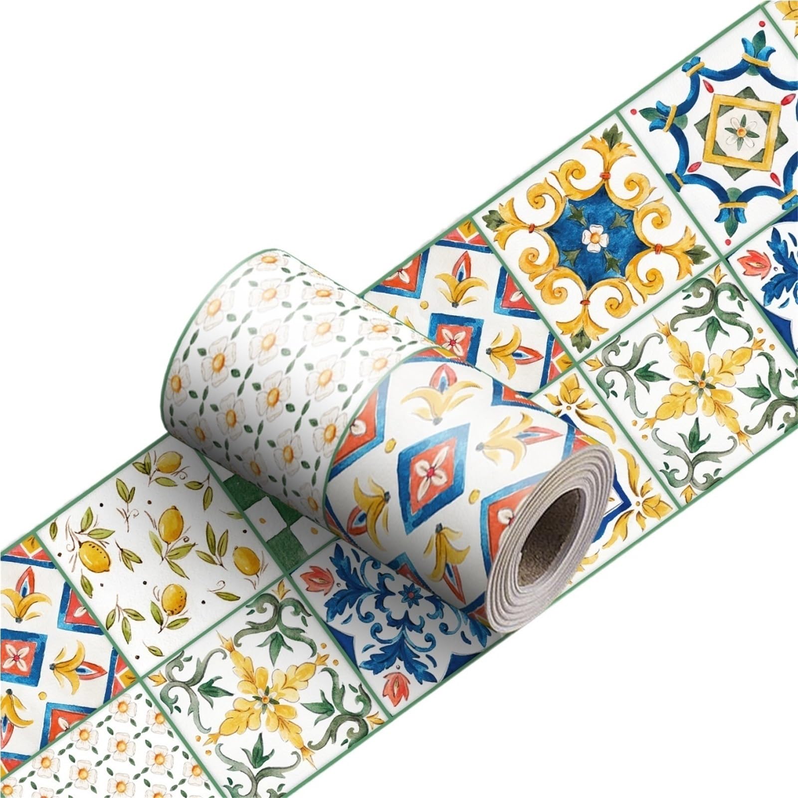 Cenefas Decorativas Adhesivas Azulejos línea de cintura tira decorativa rodapié baño Peel Stick cocina Backsplash pegatina pared cerámica(YX-185,30cmX240cmX1roll)