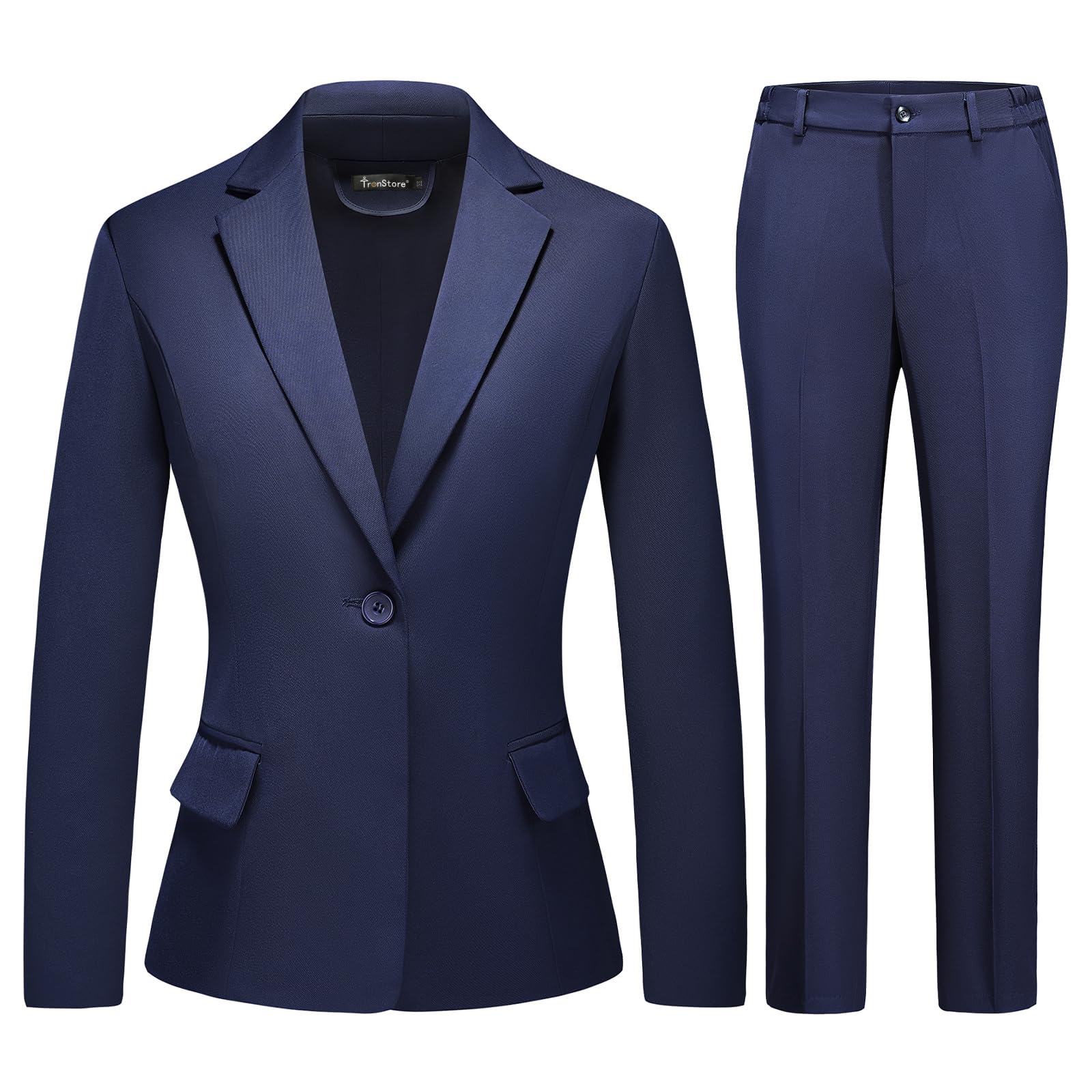 Damen-Business-Anzug, 2-teilig, schmale Passform, klassisches Blazer-Hosen-Set für Damen, formelles Büro