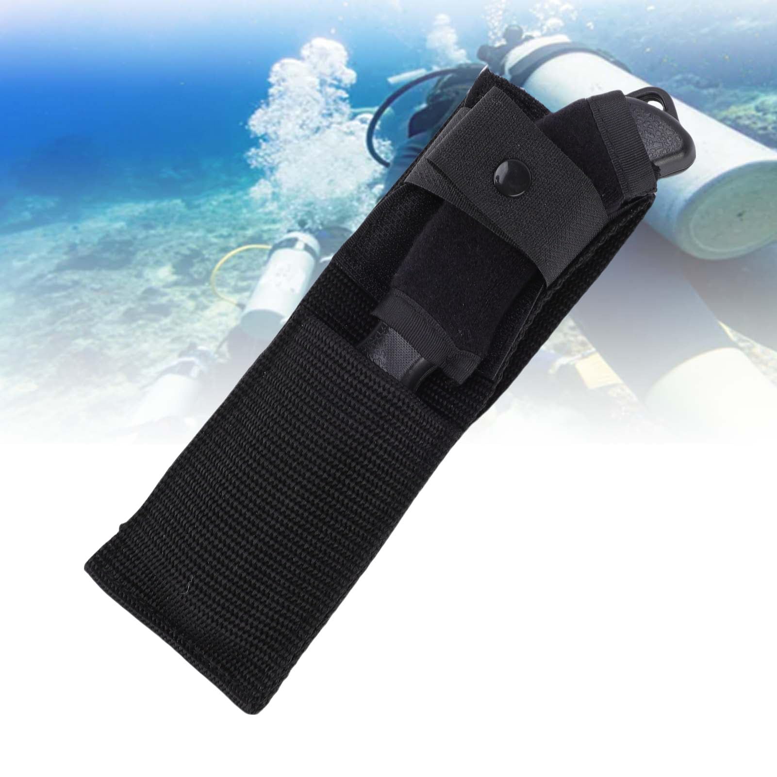 Coupe-Ligne de Plongée, Coupeur de Sauvetage de sécurité à Bord dentelé en Alliage Ti avec Pochette de Rangement, pour Accessoire de Plongée sous-Marine