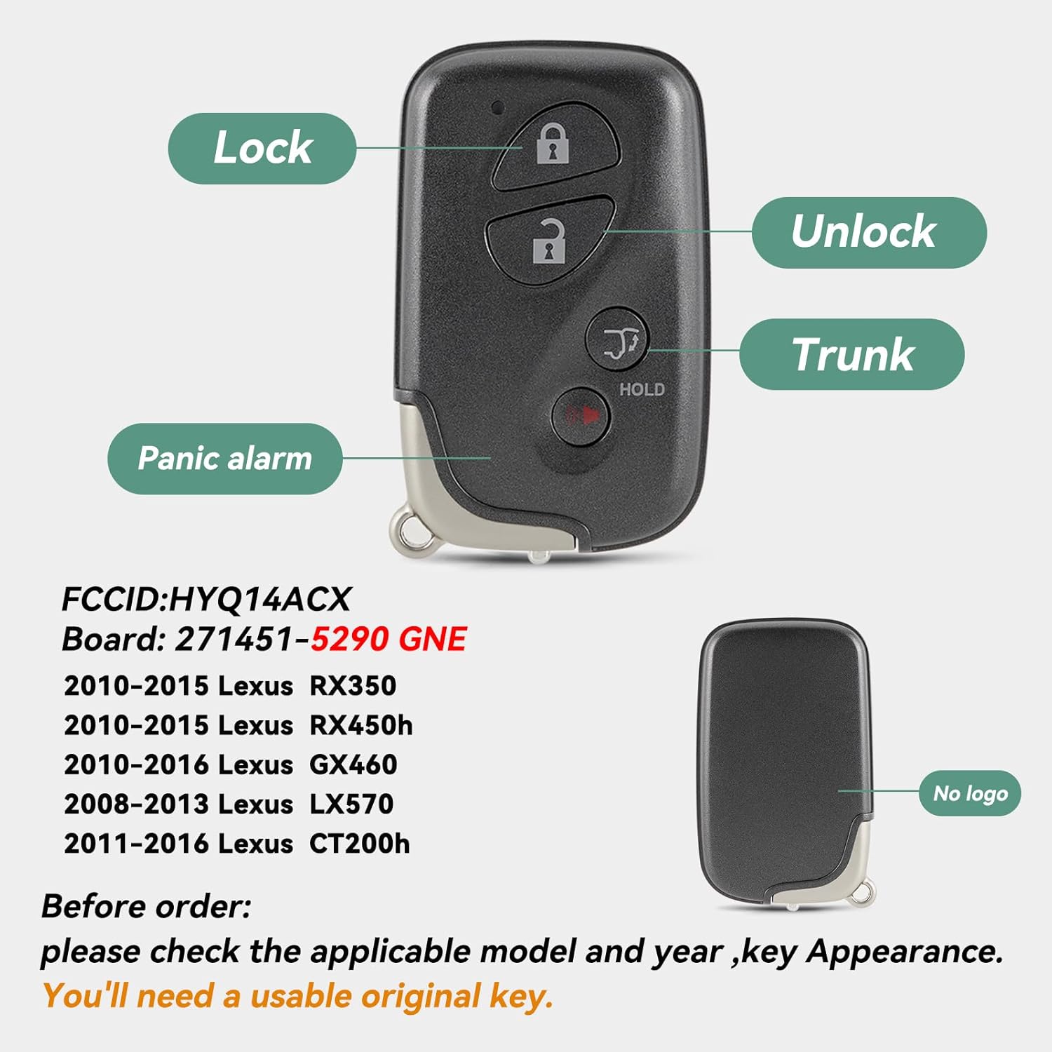 Checking new key fob light
