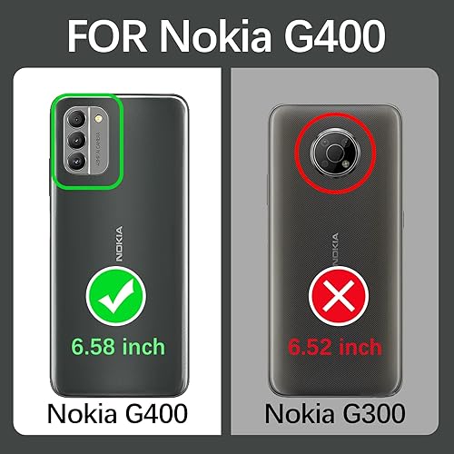 Miniatura 2 de KuDiNi Funda protectora para Nokia G400 0.18 oz, Nokia G400 Phone Cas para mujer, con purpurina, suave, mariposa, corazón, floral, transparente, con