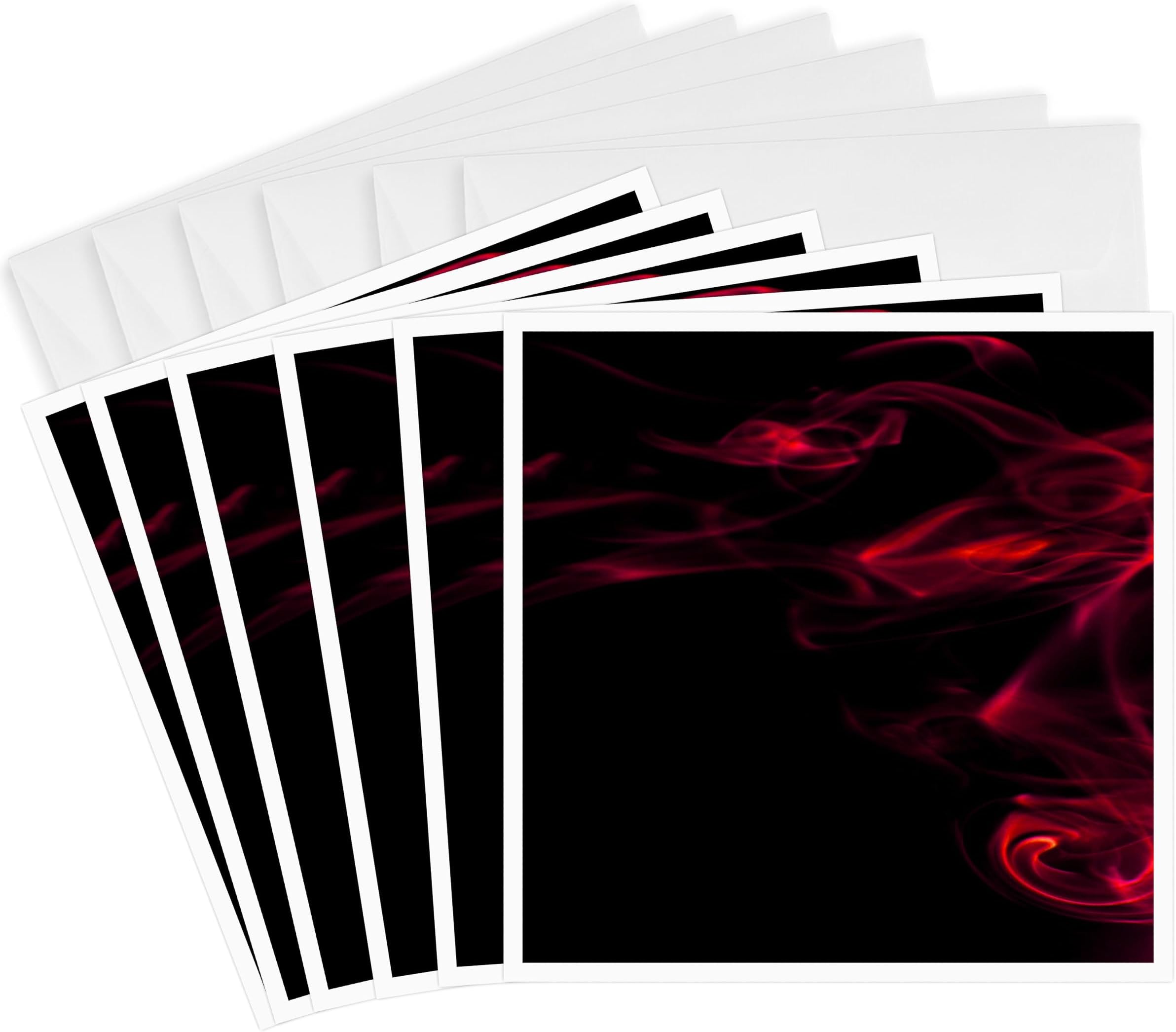 3dRose Red Smokey Black Silhouette Greeting Cards, Set of 6 (gc_15550_1)